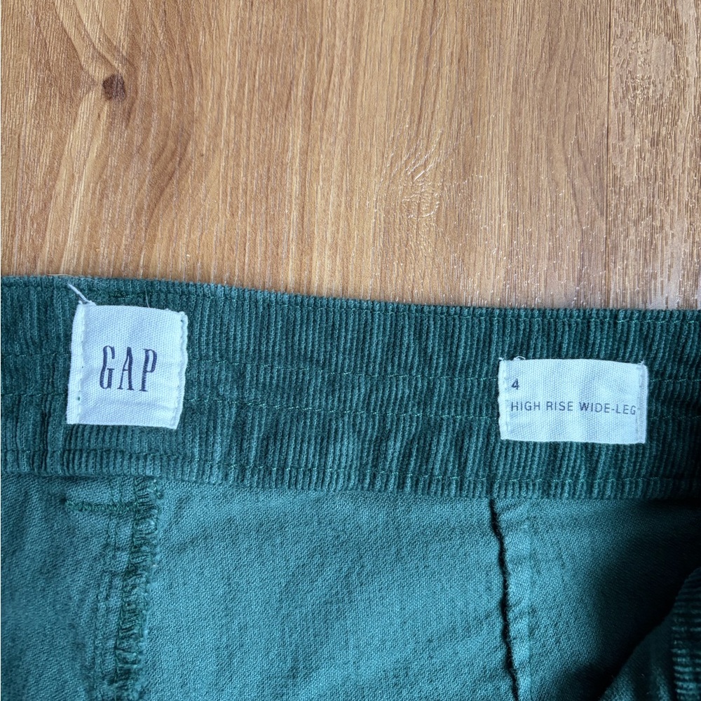 Gap Size 4 Wide Leg Green Corduroy Pants - Picture 3 of 6